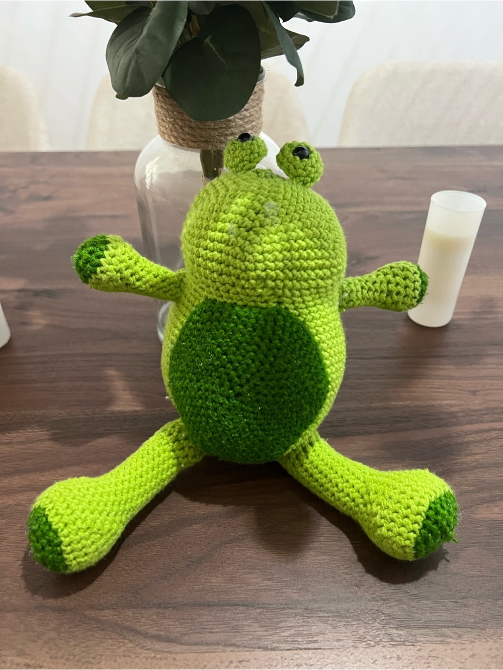 Handmade Green Crochet Frog Plush